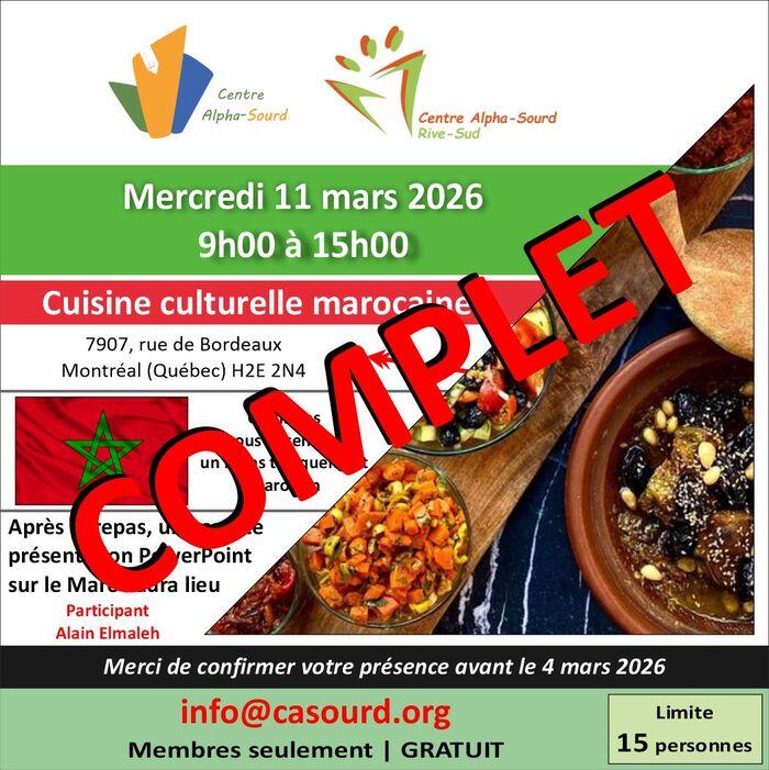 Cuisine culturelle marocaine - COMPLET