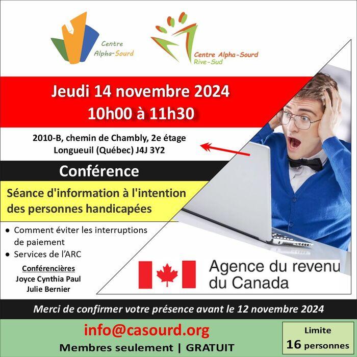 Séance d'information à l'intention des personnes handicapées